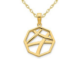 14K Yellow Gold Fancy Charm Pendant Necklace with Chain
